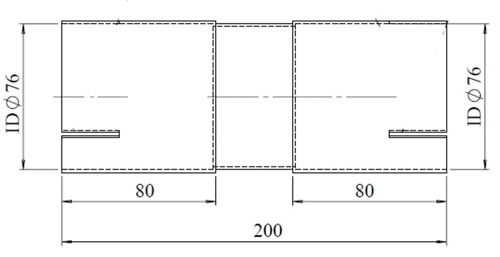 Raccordo per tubo, ID=76 / L=200, ALU - 93773