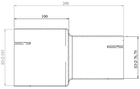 Adattatore per tubo ID/ID=76.7/103 L=200, ALU - 93777