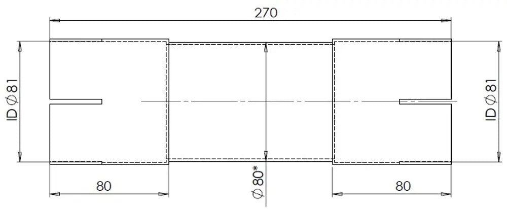 Raccordo per tubo, ID=81 / L=270, ALU - 93779