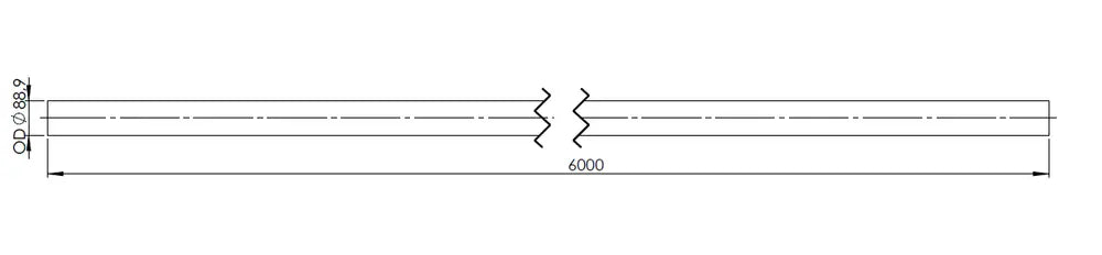 Tubo SPD Ø 88,9 (3"1/2), 6 MTR - 93989