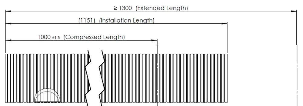 Tubo flessibile, D2S+, OD/ID=104.4/101 L=1000, ZINC - 94100