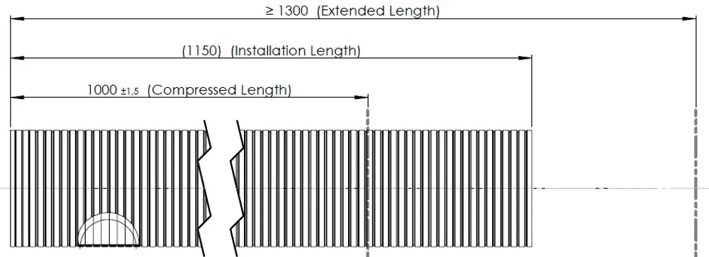 Tubo flessibile, D2S+, OD/ID=113.4/110  L=1000, Zinc - 94110