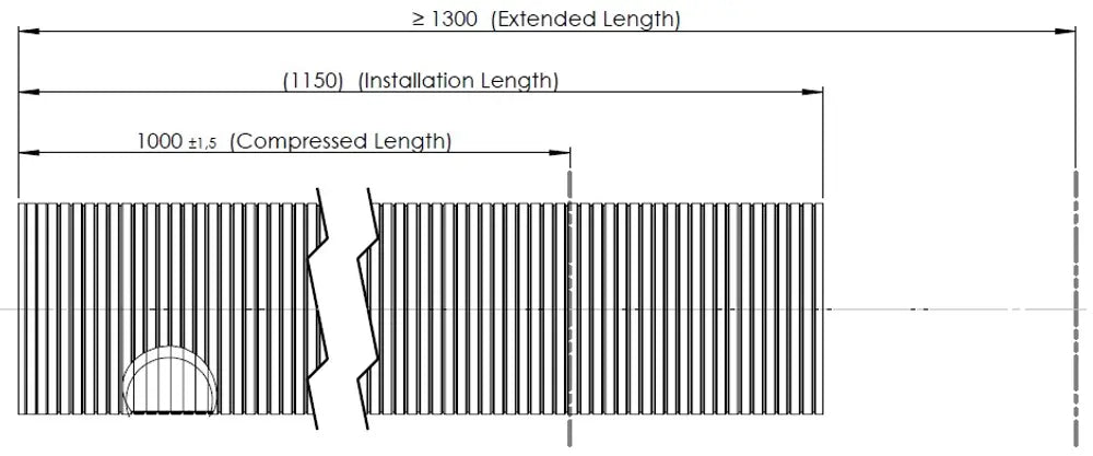 Tubo flessibile, D2S+, OD/ID=124.6/121.2  L=1000, ZINC - 94120