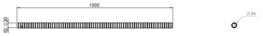 Tubo flessibile, D2S, OD/ID=34/30  L=1000, ZINC - 94128