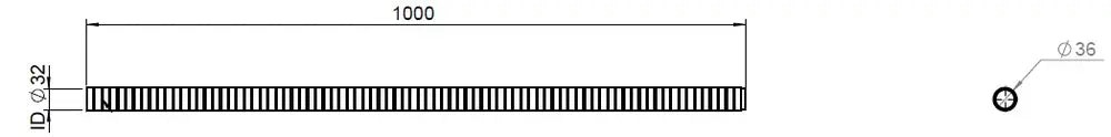 Tubo flessibile, D2S, OD/ID=36/32  L=1000, ZINC - 94132