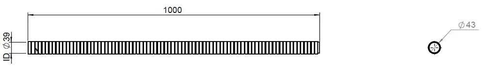 Tubo flessibile, D2S, OD/ID=43/39  L=1000, ZINC - 94138