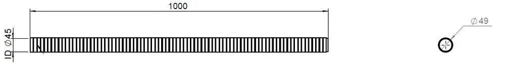 Tubo flessibile, D2S, OD/ID=49/45  L=1000, ZINC - 94144