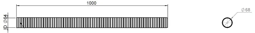 Tubo flessibile, D2S, OD/ID=68/64  L=1000, ZINC - 94164