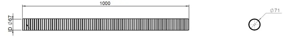 Tubo flessibile, D2S, OD/ID=71/67  L=1000, ZINC - 94167