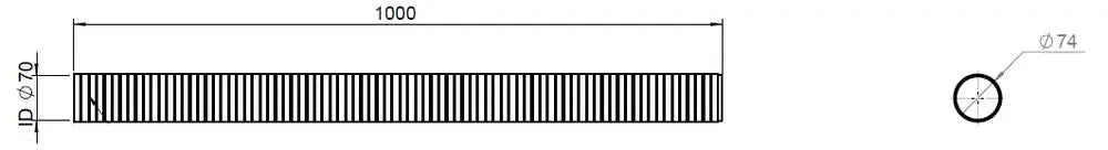 Tubo flessibile, D2S, OD/ID=74/70  L=1000, ZINC - 94170