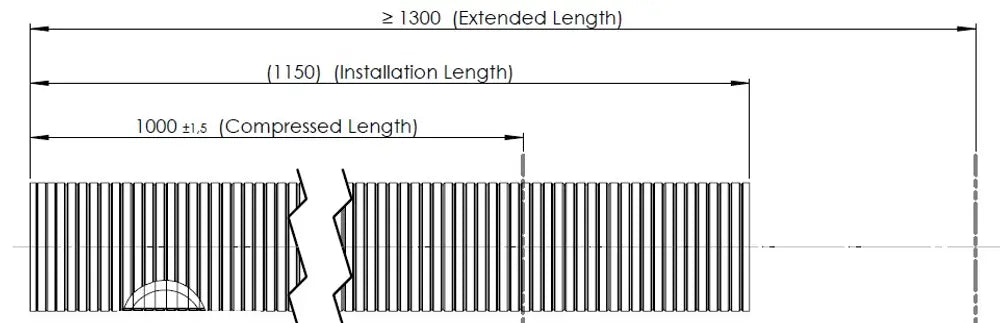 Tubo flessibile, D2S+, OD/ID=84.4/81  L=1000, ZINC - 94180