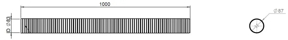 Tubo flessibile, D2S, OD/ID=87/83  L=1000, ZINC - 94183