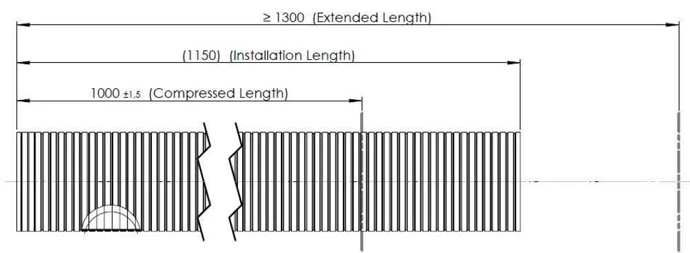 Tubo flessibile, D2S+, OD/ID=93.3/89.9  L=1000, ZINC - 94189