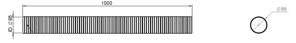 Tubo flessibile, D2S, OD/ID=99/95  L=1000, ZINC - 94195