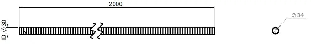 Tubo flessibile, D2S, OD/ID=34/30  L=2000, ZINC - 94228