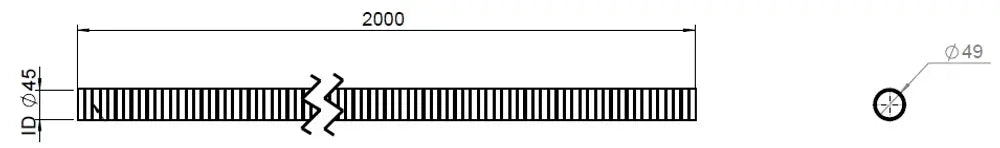 Tubo flessibile, D2S, OD/ID=49/45  L=2000, ZINC - 94244