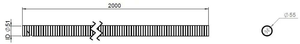 Tubo flessibile, D2S, OD/ID=55/51  L=2000, ZINC - 94251
