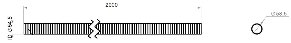Tubo flessibile, D2S, OD/ID=58.5/54.5  L=2000, ZINC - 94254