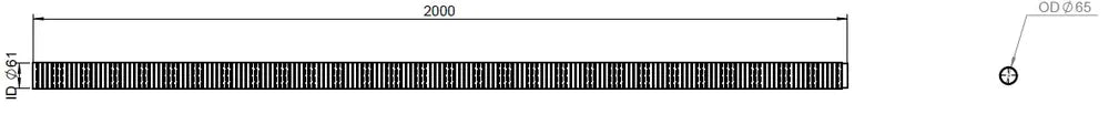 Tubo flessibile, D2S, OD/ID=65/61  L=2000, ZINC - 94260