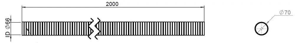 Tubo flessibile, D2S, OD/ID=70/66  L=2000, ZINC - 94265