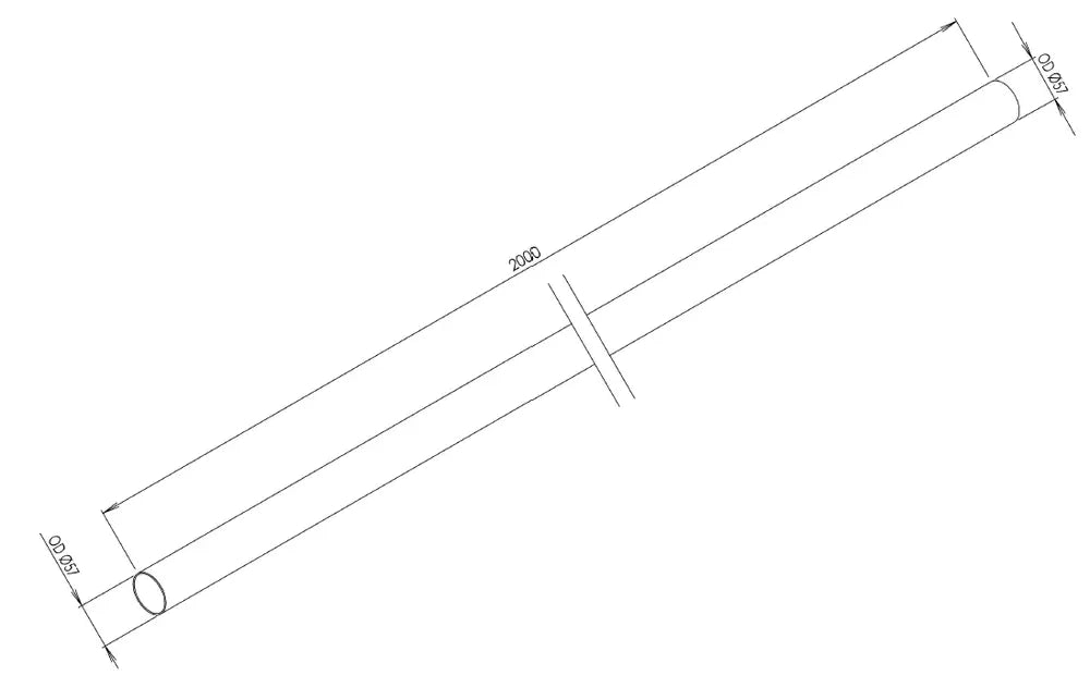 Tubo di scarico, OD=57 / L=2000, ALU - 94757