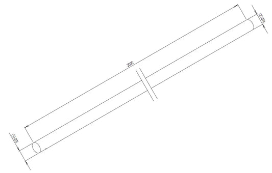 Tubo di scarico, OD=76 / L=2000, ALU - 94775