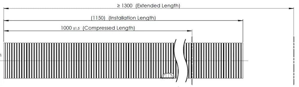 Tubo flessibile, D2S+, OD/ID=104.4/101 L=1000, SS - 95100