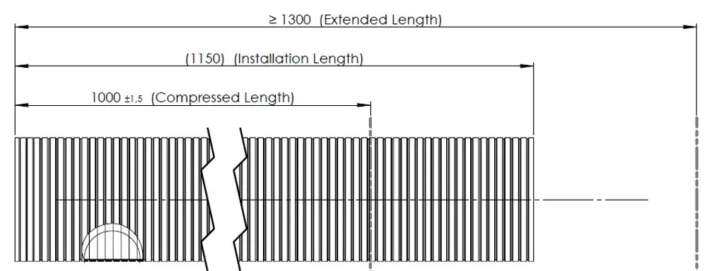 Tubo flessibile, D2S+, OD/ID=113.4/110 L=1000, SS - 95110