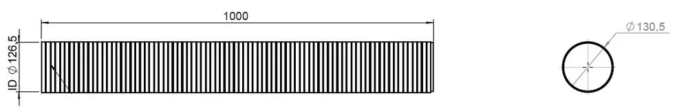 Tubo flessibile, D2S, OD/ID=130.5/126.5 L=1000, SS - 95126