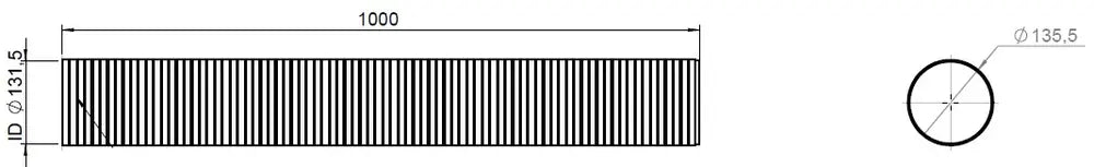 Tubo flessibile, D2S, OD/ID=135.5/131.5 / L=1000, SS - 95131