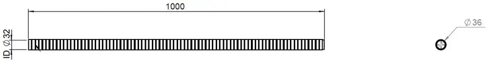 Tubo flessibile, D2S, OD/ID=43/39 L=1000, SS - 95138