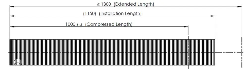 Tubo flessibile, D2S+, OD/ID=144.4/141 L=1000, SS - 95140