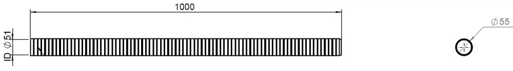 Tubo flessibile, D2S, OD/ID=55/51 L=1000, SS - 95151