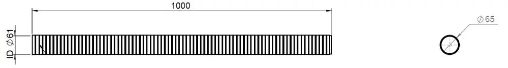 Tubo flessibile, D2S, OD/ID=65/61 L=1000, SS - 95160