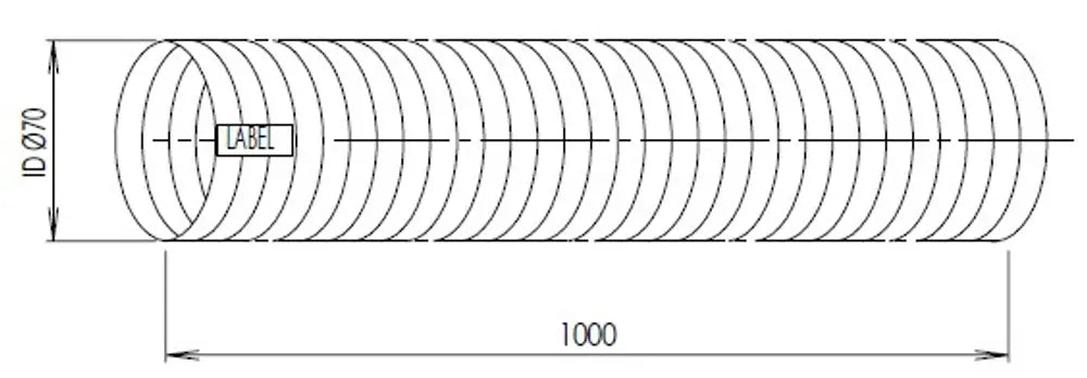 Tubo flessibile, D2S, OD/ID=74/70 L=1000, SS - 95170