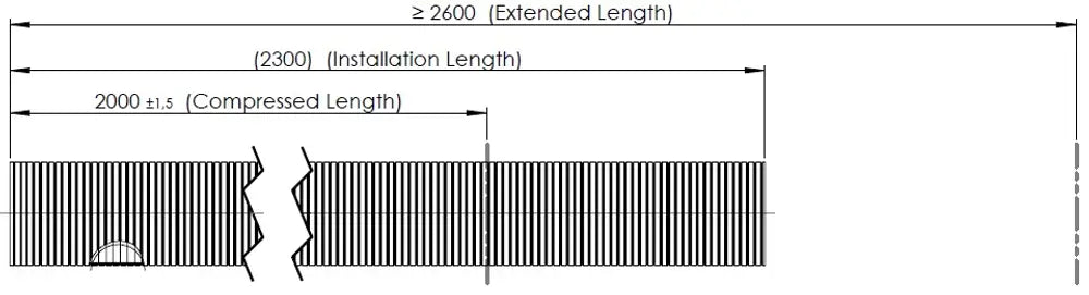 Tubo flessibile, D2S+, OD/ID=104.4/101 L=2000, SS - 95200