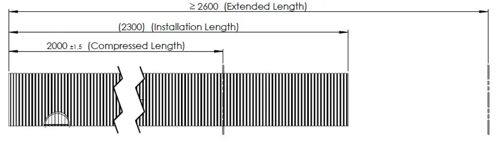 Tubo flessibile, D2S+, OD/ID=118.9/115.5  L=2000, SS - 95214
