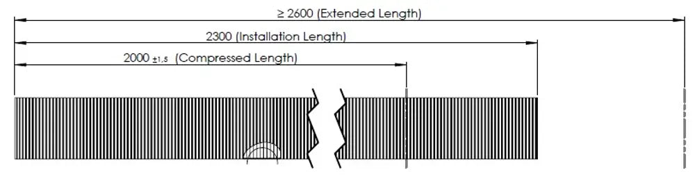 Tubo flessibile, D2S+, OD/ID=131.7/128.3 L=2000, SS - 95227