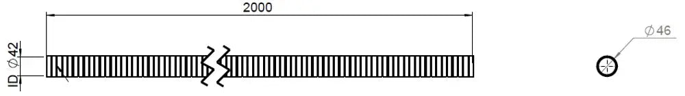 Tubo flessibile, D2S, OD/ID=46/42 L=2000, SS - 95241