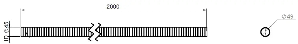 Tubo flessibile, D2S, OD/ID=49/45 L=2000, SS - 95244