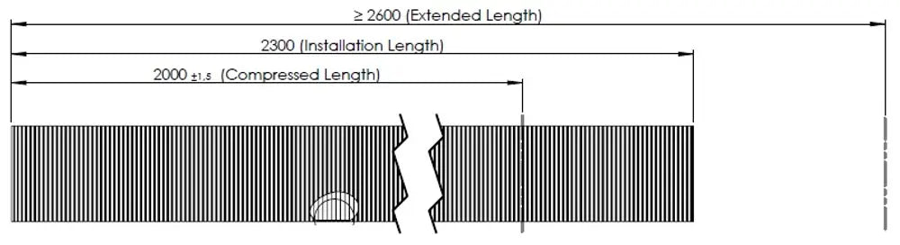 Tubo flessibile, D2S+, OD/ID=157.2/153.8 L=2000, SS - 95253