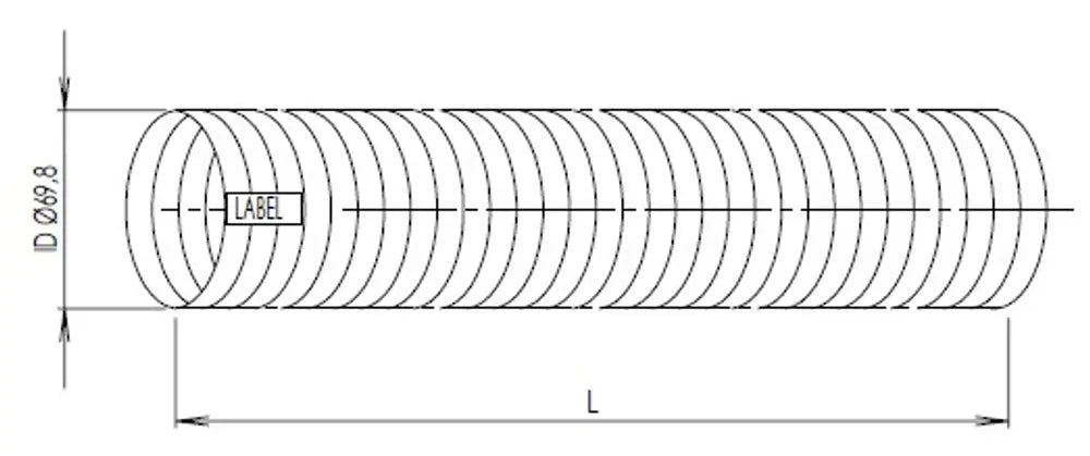 Tubo flessibile, D2S, OD/ID=74/70 L=2000 SS - 95270