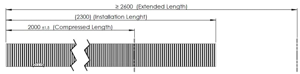 Tubo flessibile, D2S+, OD/ID=84.4/81 L=2000, SS - 95280