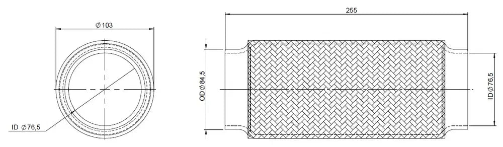 Soffietto, ID=76.5  L=254, SS - 95336