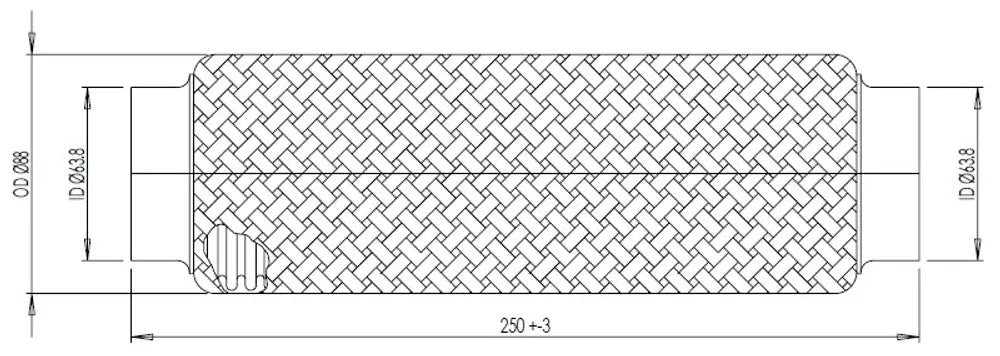 Soffietto, ID=64.5  L=250, SS - 95364