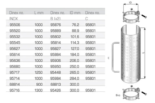 Paracalore, Ø=132/L=1000, INOX - 95532