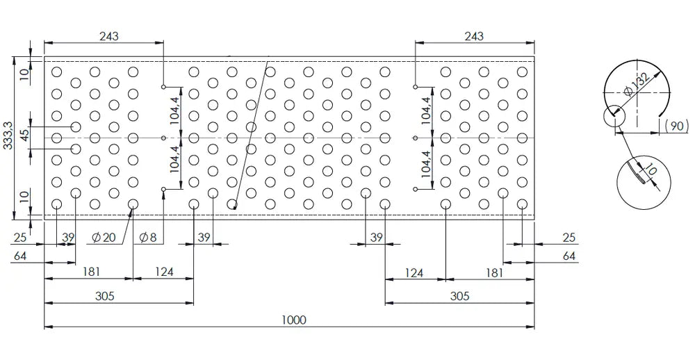 Paracalore, Ø=132/L=1000, INOX - 95532
