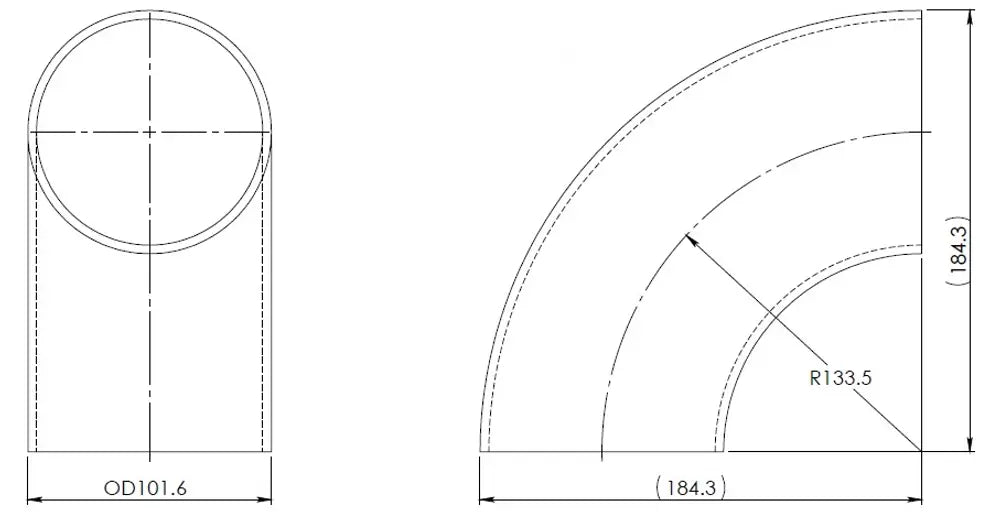 90ø Gomito Cast OD=101.6 / T=3.6, SPD - 96202