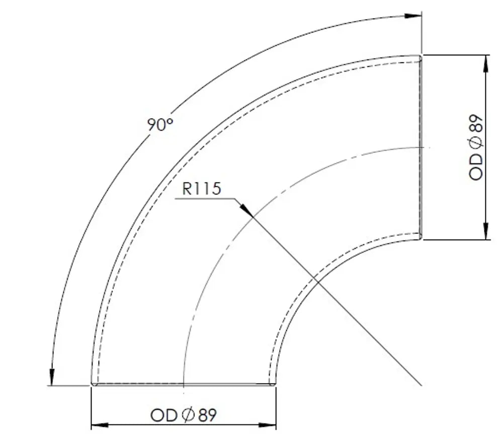90ø Gomito Cast OD=88.9 / T=3.2, SPD - 96289