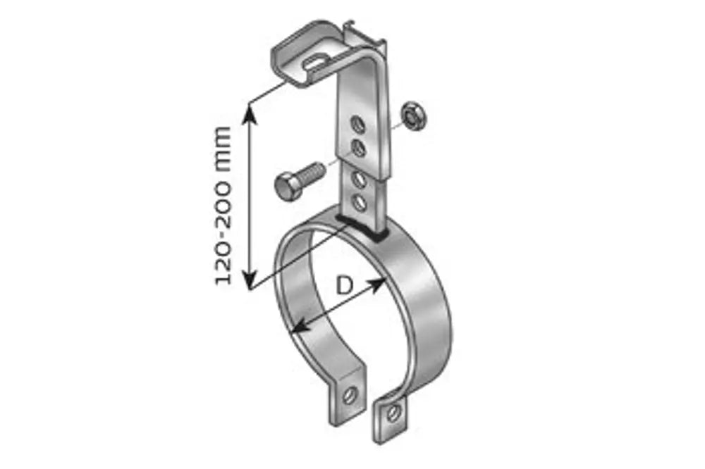 Staffa per tubo e silenziatore, Ø=101.6 mm, ALU - 98102